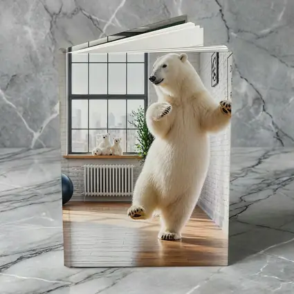 Polar Bear Dancing in Modern Studio Interior
