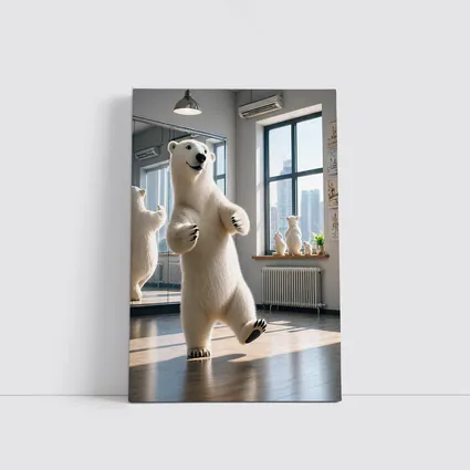 Polar Bear Dancing in Bright Studio