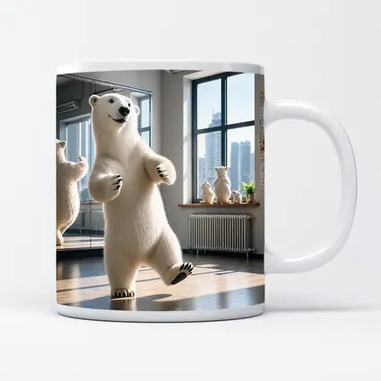 Polar Bear Dancing in Bright Studio
