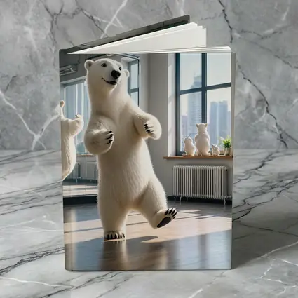 Polar Bear Dancing in Bright Studio