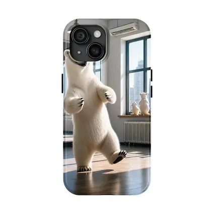 Polar Bear Dancing in Bright Studio