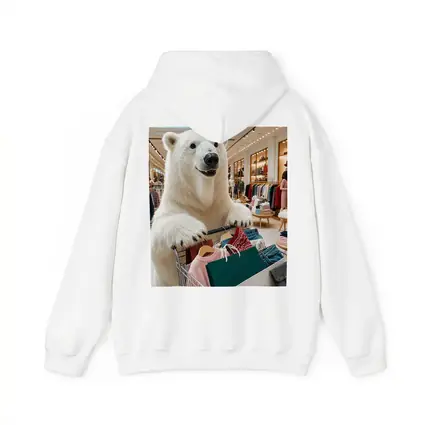Polar Bear Shopping in Clothing Store