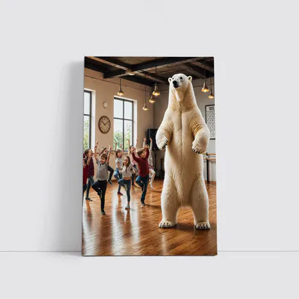 Polar Bear Dancing With Kids In Studio