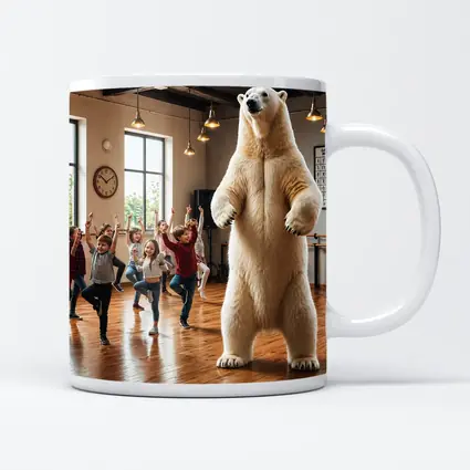 Polar Bear Dancing With Kids In Studio