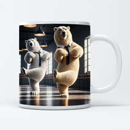 Polar Bears Dancing in Ballet Studio