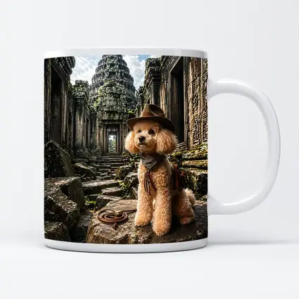 Poodle Adventurer Explorer Ancient Temple Ruins