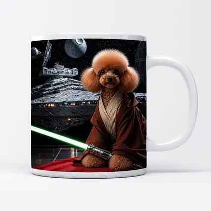 Poodle Jedi with Lightsaber in Space