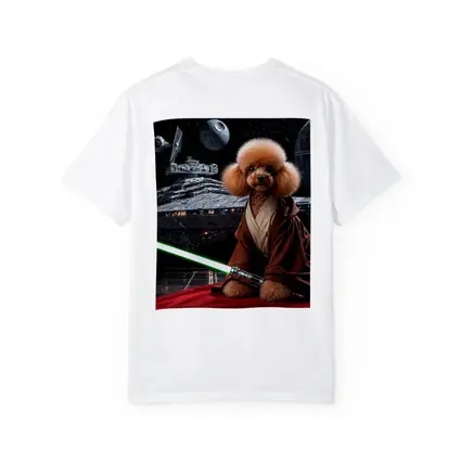 Poodle Jedi with Lightsaber in Space