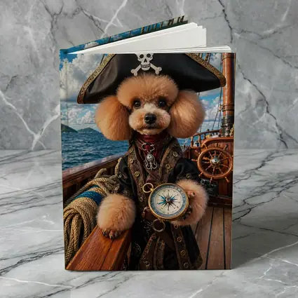 Poodle Pirate Captain on Caribbean Ship