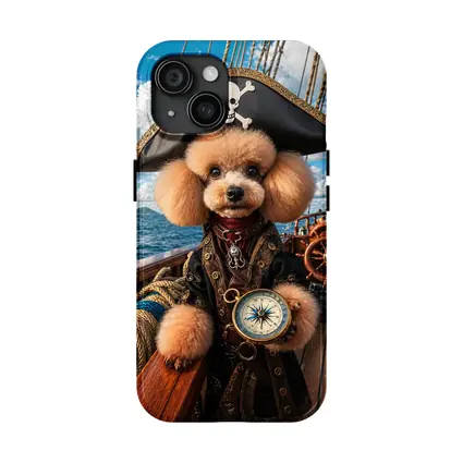 Poodle Pirate Captain on Caribbean Ship