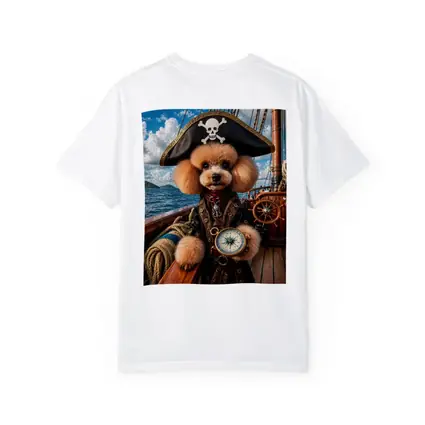 Poodle Pirate Captain on Caribbean Ship