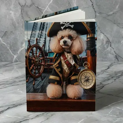 Poodle Pirate Captain on Sailing Ship