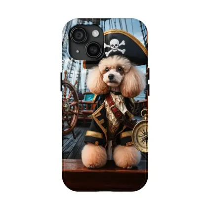 Poodle Pirate Captain on Sailing Ship