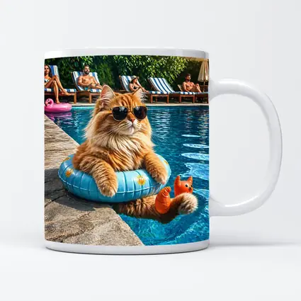 Orange Cat Sunglasses Pool Float Summer