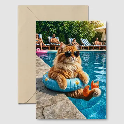 Orange Cat Sunglasses Pool Float Summer