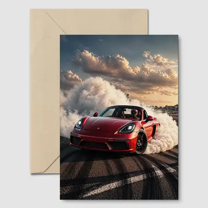 Porsche Boxster Red Drift Smoke Track