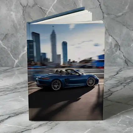 Porsche 718 Boxster Blue City Skyline