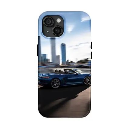 Porsche 718 Boxster Blue City Skyline