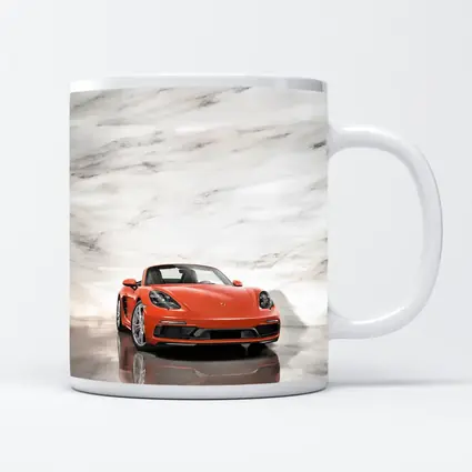 Porsche 718 Boxster Orange Marble Background