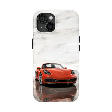 Porsche 718 Boxster Orange Marble Background