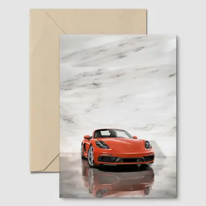 Porsche 718 Boxster Orange Marble Background