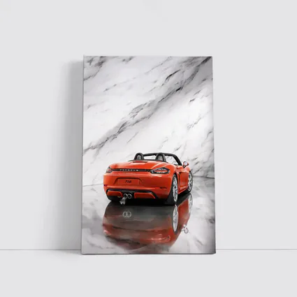 Porsche 718 Boxster Red on Marble