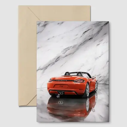 Porsche 718 Boxster Red on Marble