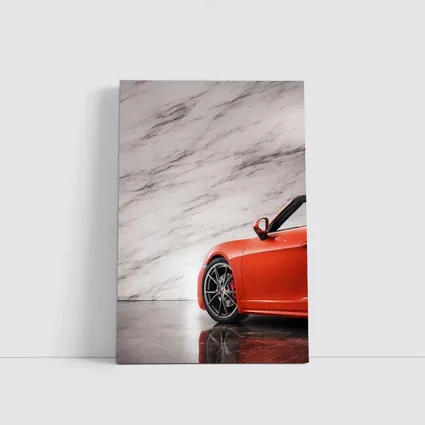 Porsche Boxster Red Sports Car Marble Background