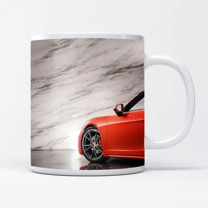 Porsche Boxster Red Sports Car Marble Background