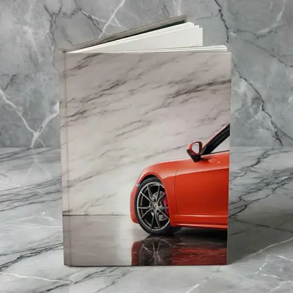 Porsche Boxster Red Sports Car Marble Background