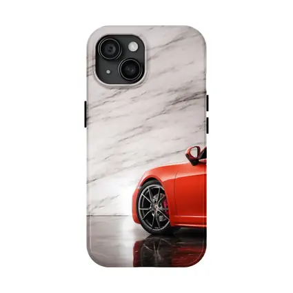 Porsche Boxster Red Sports Car Marble Background