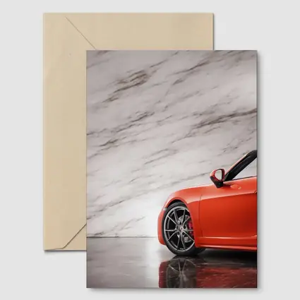 Porsche Boxster Red Sports Car Marble Background