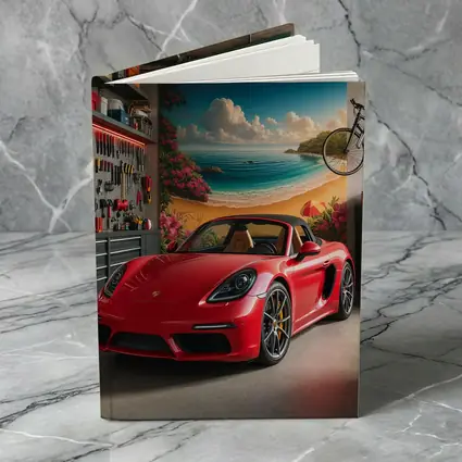 Porsche 718 Boxster Red Garage Mural