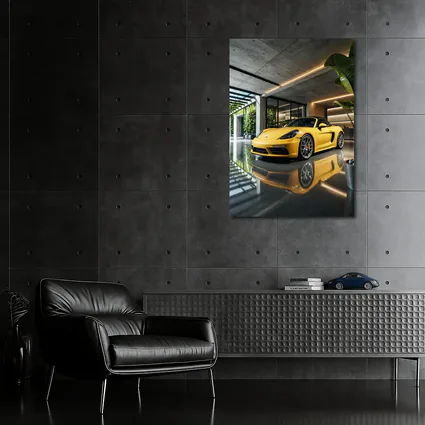 Porsche 718 Boxster Yellow Modern Garage