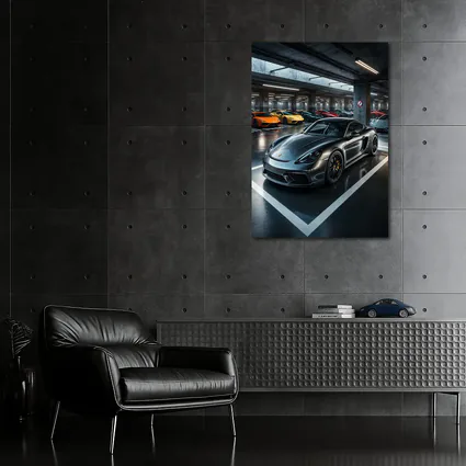 Porsche Cayman GT4 Dark Underground Parking Garage