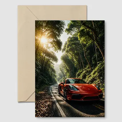 Porsche 718 Cayman Red Forest Road