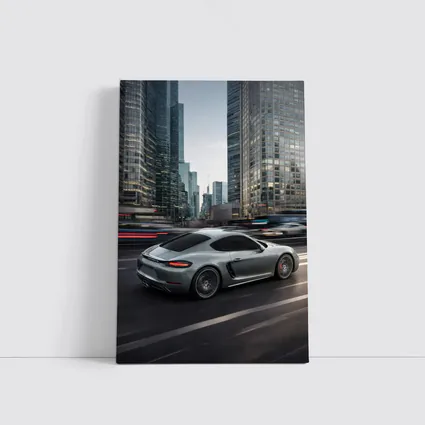 Porsche Cayman S Racing Through City Streets