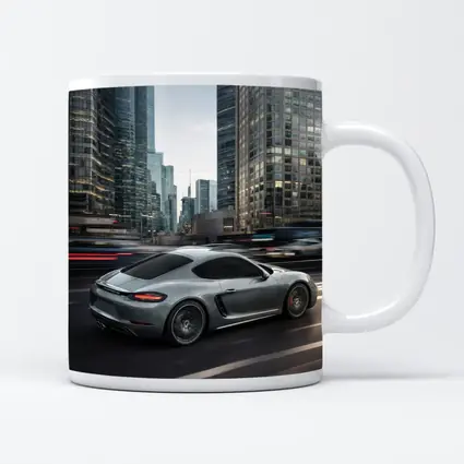 Porsche Cayman S Racing Through City Streets