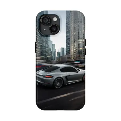 Porsche Cayman S Racing Through City Streets