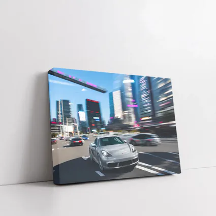Porsche 718 Cayman Racing Through City Streets