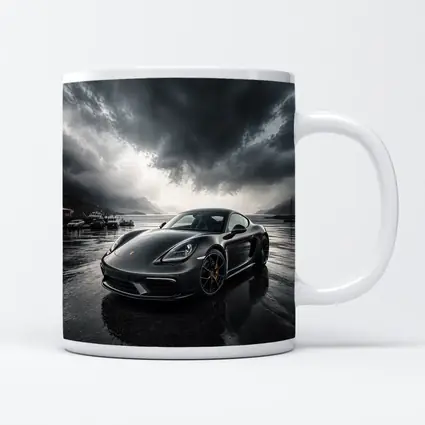 Porsche 718 Cayman Stormy Harbor Scene