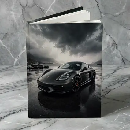 Porsche 718 Cayman Stormy Harbor Scene