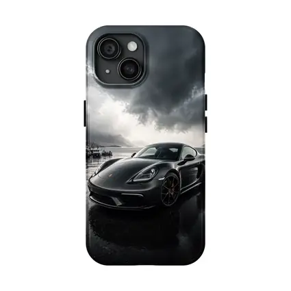 Porsche 718 Cayman Stormy Harbor Scene