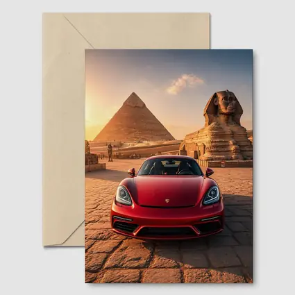 Porsche 718 Cayman Red Egypt Pyramids