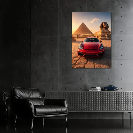 Porsche 718 Cayman Red Egypt Pyramids