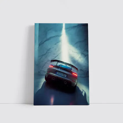 Porsche Cayman Rear View Marble Background