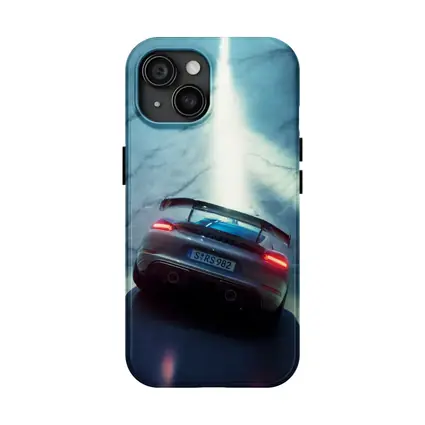 Porsche Cayman Rear View Marble Background
