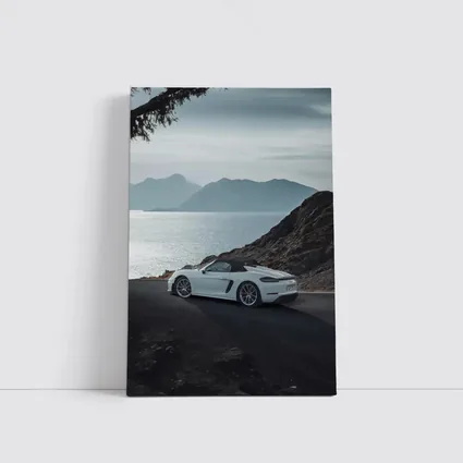 Porsche Boxster White Coastal Mountain Road