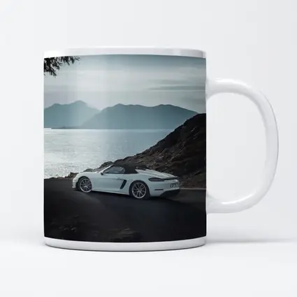 Porsche Boxster White Coastal Mountain Road