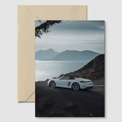 Porsche Boxster White Coastal Mountain Road
